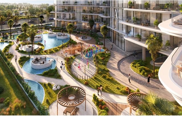 Beautiful day view of luxury building with road, greenery, and sky – Bnw Fashion Tv Acacia at Al Marjan Island,  Ras Al Khaimah