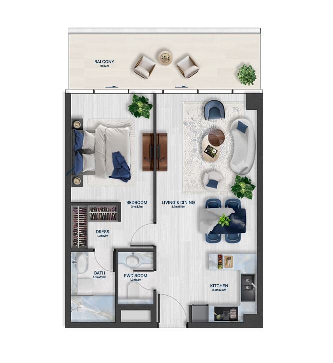 Detailed floor plan – Bnw Fashion Tv Acacia at Al Marjan Island, Ras Al Khaimah