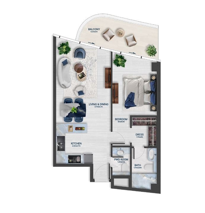 Detailed floor plan – Bnw Fashion Tv Acacia at Al Marjan Island, Ras Al Khaimah