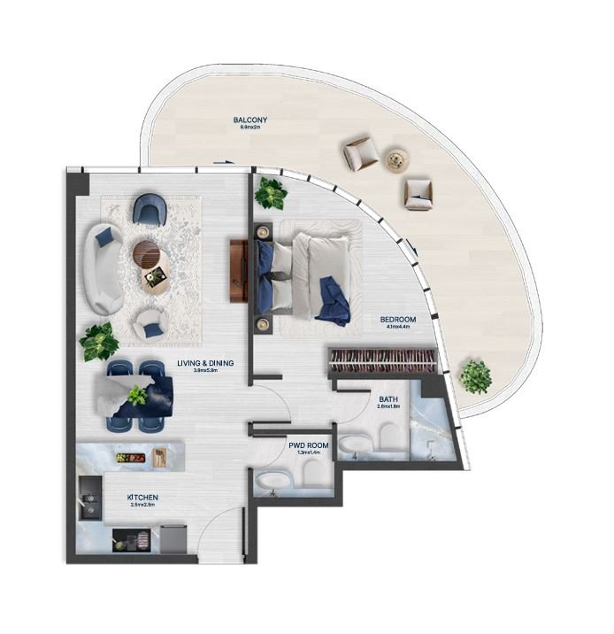 Detailed floor plan – Bnw Fashion Tv Acacia at Al Marjan Island, Ras Al Khaimah