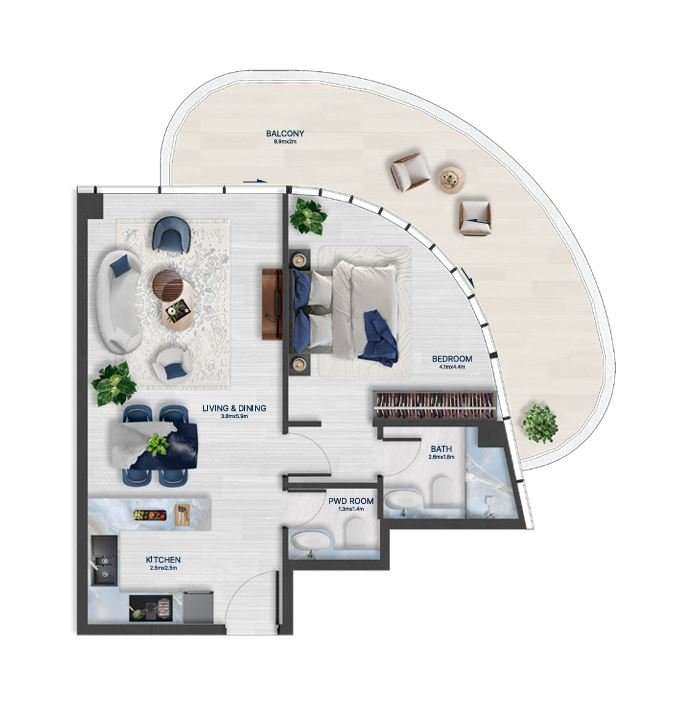 Detailed floor plan – Bnw Fashion Tv Acacia at Al Marjan Island, Ras Al Khaimah