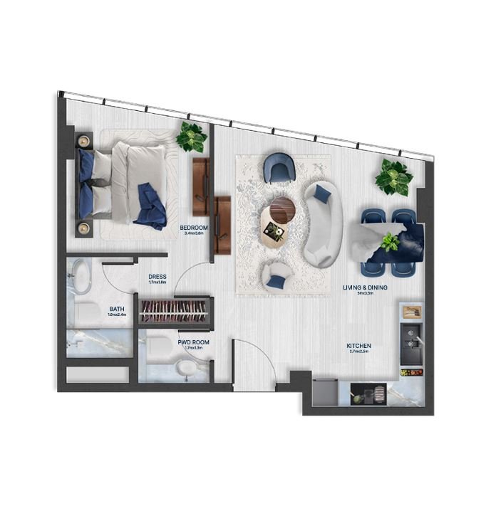 Detailed floor plan – Bnw Fashion Tv Acacia at Al Marjan Island, Ras Al Khaimah