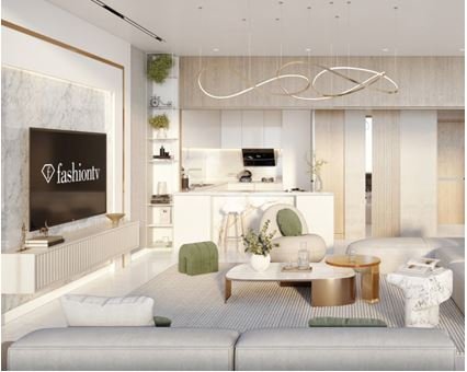 Luxury apartment living room – Bnw Fashion Tv Acacia at Al Marjan Island, Ras Al Khaimah