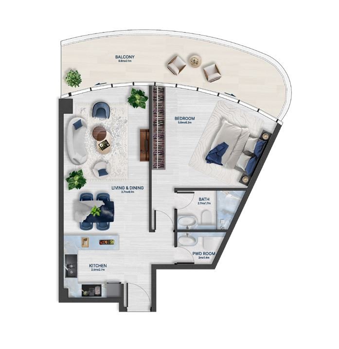 Detailed floor plan – Bnw Fashion Tv Acacia at Al Marjan Island, Ras Al Khaimah