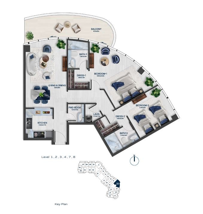 Detailed floor plan – Bnw Fashion Tv Acacia at Al Marjan Island, Ras Al Khaimah