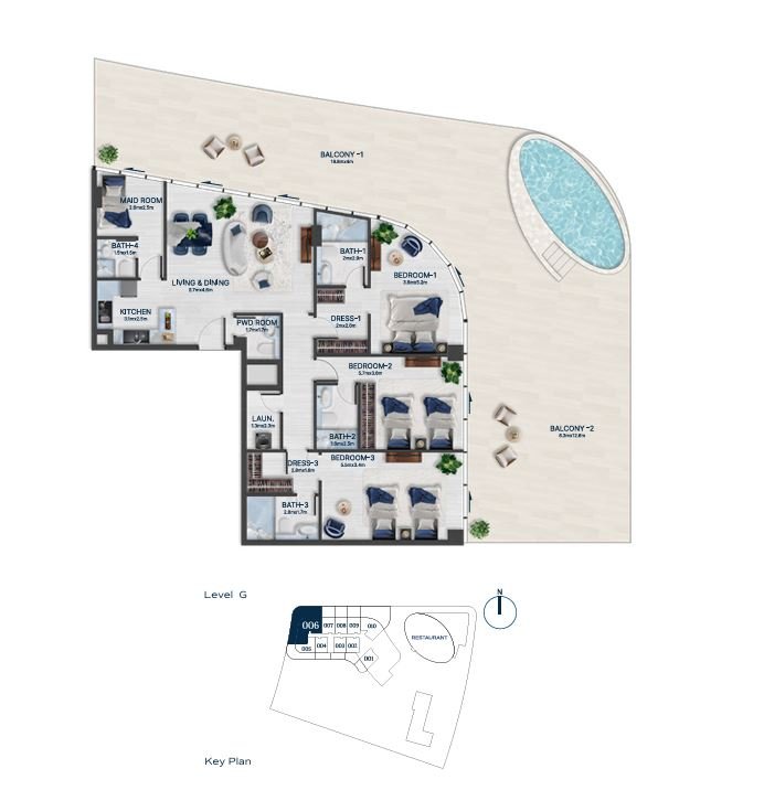 Detailed floor plan – Bnw Fashion Tv Acacia at Al Marjan Island, Ras Al Khaimah