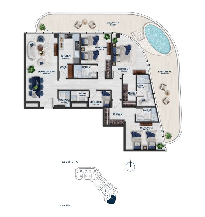 Detailed floor plan – Bnw Fashion Tv Acacia at Al Marjan Island, Ras Al Khaimah