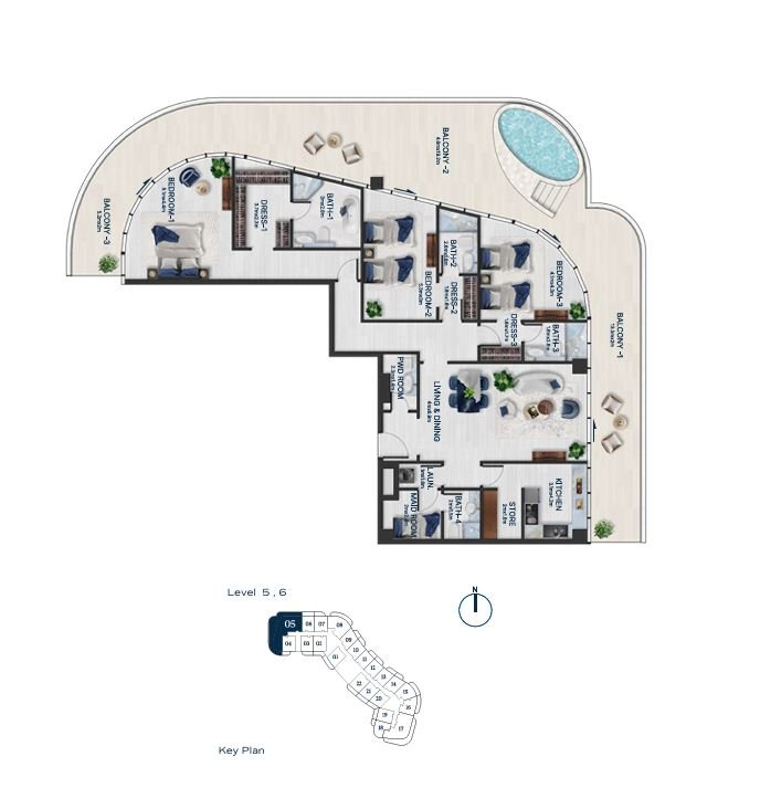 Detailed floor plan – Bnw Fashion Tv Acacia at Al Marjan Island, Ras Al Khaimah