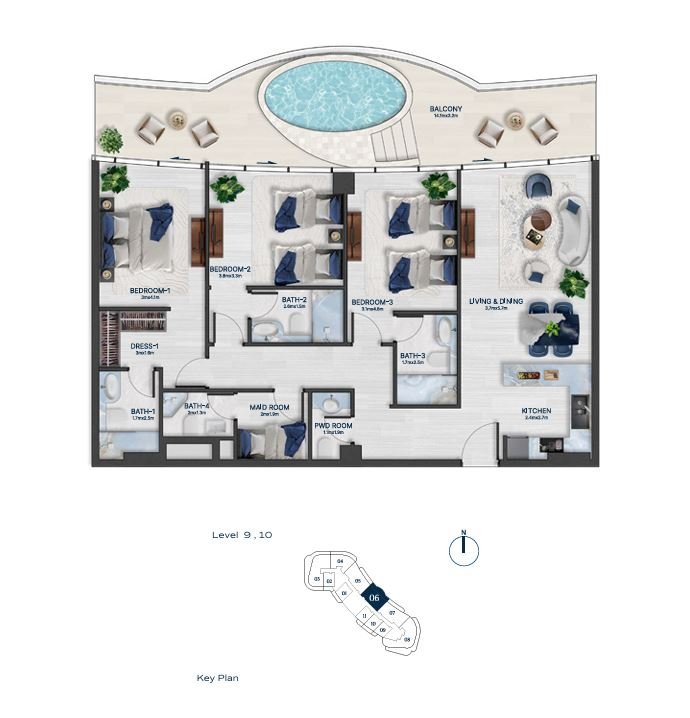 Detailed floor plan – Bnw Fashion Tv Acacia at Al Marjan Island, Ras Al Khaimah