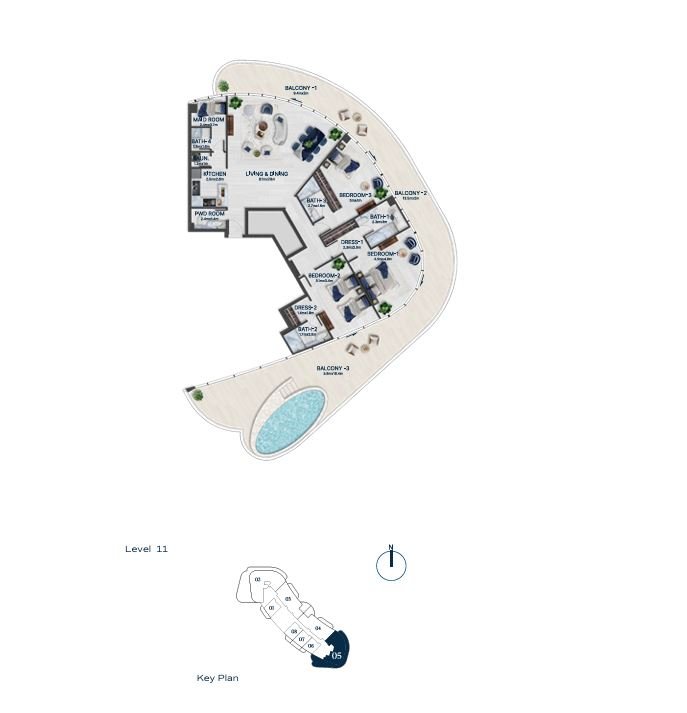 Detailed floor plan – Bnw Fashion Tv Acacia at Al Marjan Island, Ras Al Khaimah