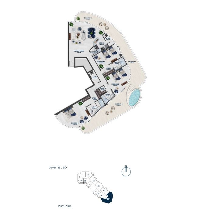 Detailed floor plan – Bnw Fashion Tv Acacia at Al Marjan Island, Ras Al Khaimah
