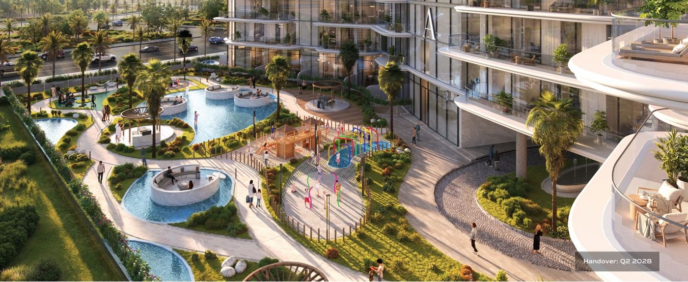 Beautiful day view of luxury building with road, greenery, and sky – Bnw Fashion Tv Acacia at Al Marjan Island,  Ras Al Khaimah